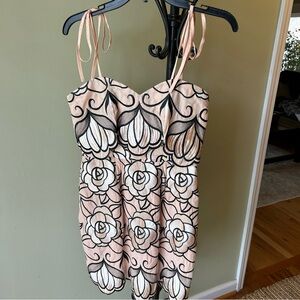 Floral Embroidered Dress with Spaghetti Straps